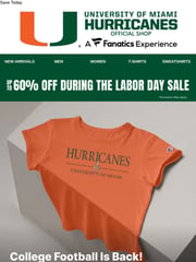 Email Inspiration from Miami Hurricanes Team Shop