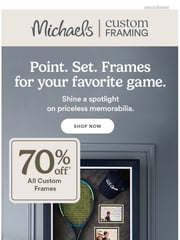 Email Inspiration from Michaels Custom Framing