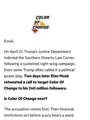Email Inspiration from Nadine Smith, Color Of Change
