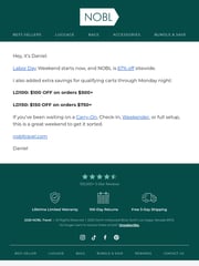 Email Inspiration from Nobl