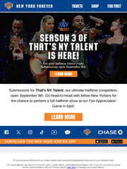Email Inspiration from NY Knicks