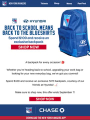 Email Inspiration from NY Rangers