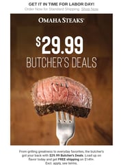 Email Inspiration from Omaha Steaks