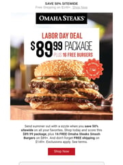 Email Inspiration from Omaha Steaks