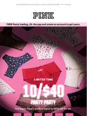 Email Inspiration from Panty Party at PINK