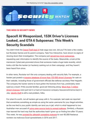 Email Inspiration from PCMag Security Watch