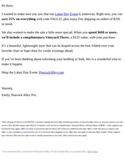 Email Inspiration from Peacock Alley