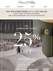 Email Inspiration from Peacock Alley