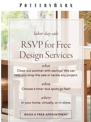 Email Inspiration from Pottery Barn Design Services