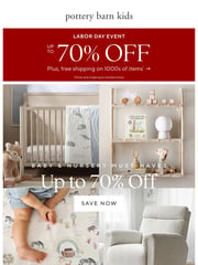 Email Inspiration from Pottery Barn Kids Sale