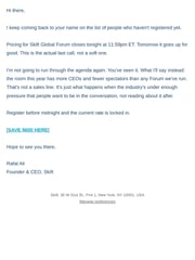 Email Inspiration from Rafat Ali - Skift Founder & CEO