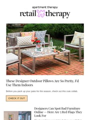 Email Inspiration from Retail Therapy by Apartment Therapy