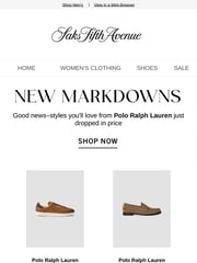Email Inspiration from Saks Fifth Avenue