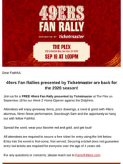 Email Inspiration from San Francisco 49ers