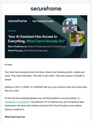 Email Inspiration from Secureframe Team