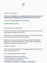 Email Inspiration from Simon, Pique CEO