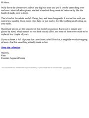 Email Inspiration from Sojourn Pottery