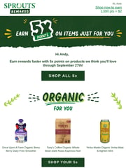 Email Inspiration from Sprouts Rewards
