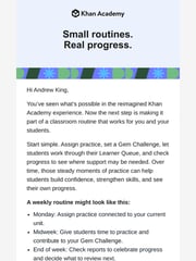Email Inspiration from The Khan Academy Team