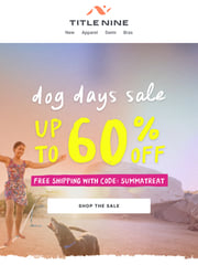 Email Inspiration from Title Nine Sale
