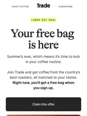 Email Inspiration from Trade Coffee