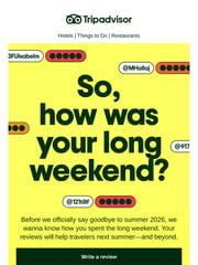 Email Inspiration from Tripadvisor