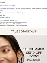 Email Inspiration from True Botanicals