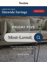 Email Inspiration from Tumble - Labor Day Sale
