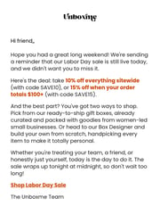 Email Inspiration from Unboxme