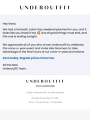 Email Inspiration from Underoutfit