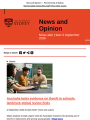 Email Inspiration from University of Sydney Media Office