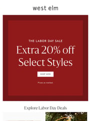 Email Inspiration from West Elm Sale