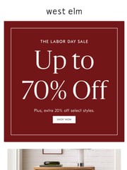 Email Inspiration from West Elm Sale