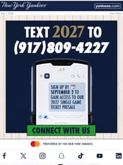 Email Inspiration from Yankee Stadium Ticket Office