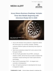 Email Inspiration from Acura Media Alert
