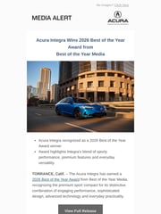 Email Inspiration from Acura Media Alert