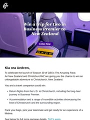 Email Inspiration from Air New Zealand
