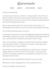 Email Inspiration from Annmarie Skin Care