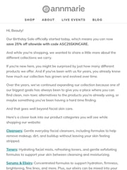 Email Inspiration from Annmarie Skin Care