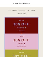 Email Inspiration from Anthropologie