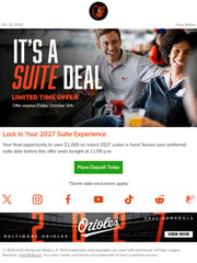 Email Inspiration from Baltimore Orioles