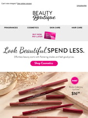 Email Inspiration from Beauty Boutique