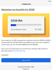 Email Inspiration from Betterment