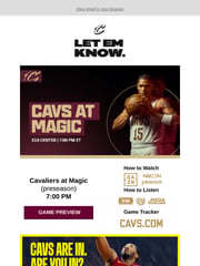 Email Inspiration from Cleveland Cavaliers