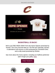 Email Inspiration from Cleveland Cavaliers