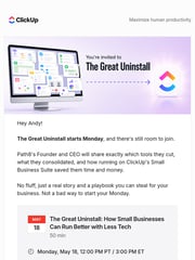 Email Inspiration from ClickUp Team