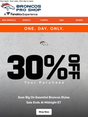 Email Inspiration from Denver Broncos Online Store
