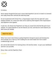 Email Inspiration from Diony from Paperform