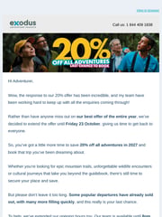 Email Inspiration from Exodus Adventure Travels