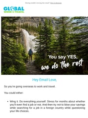 Email Inspiration from Global Work & Travel